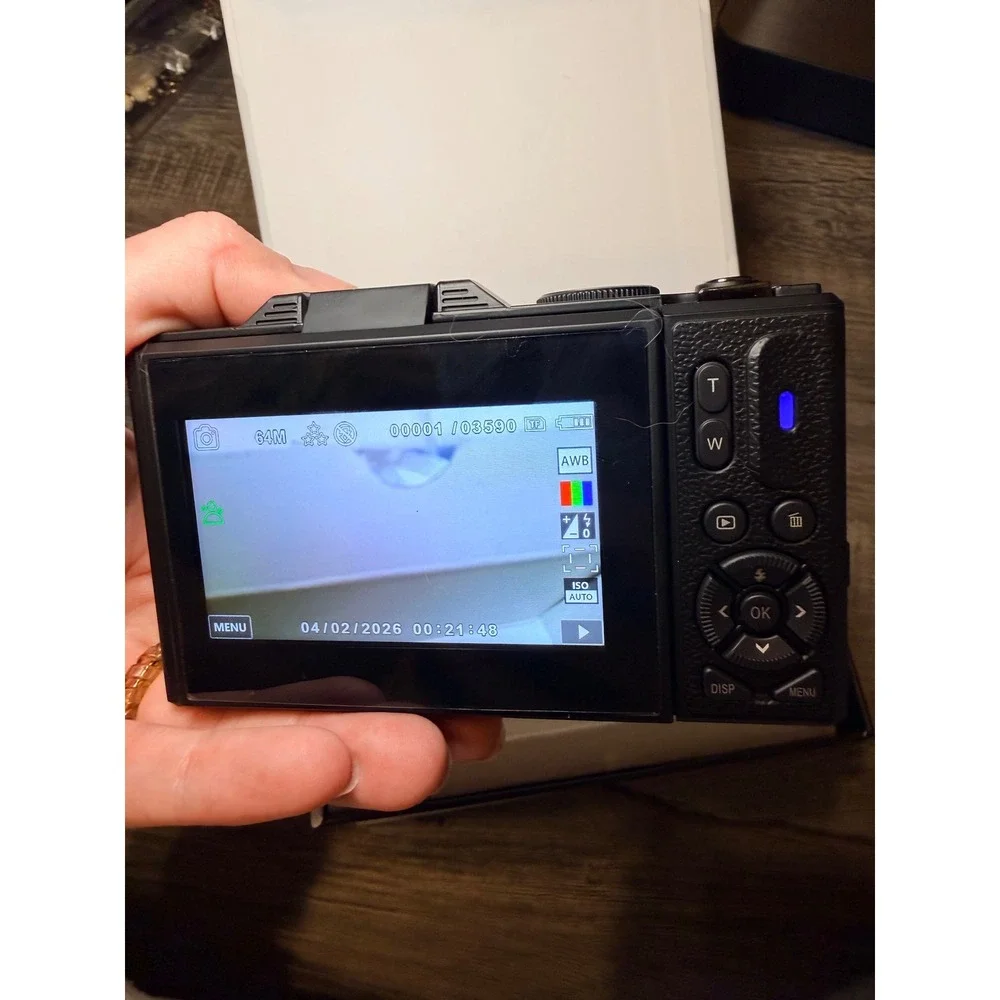 4K Digital Camera 64MP Vlogging Compact Digicam 18X Zoom USB Y2K